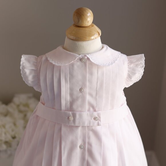 Pink Smocked Dress Flutter Sleeve 18 Months Spring Portrait Summer Vacation - Picture 4 of 6